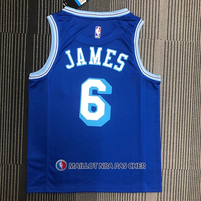 Maillot Los Angeles Lakers LeBron James NO 6 Hardwood Classic 2021-22 bleu
